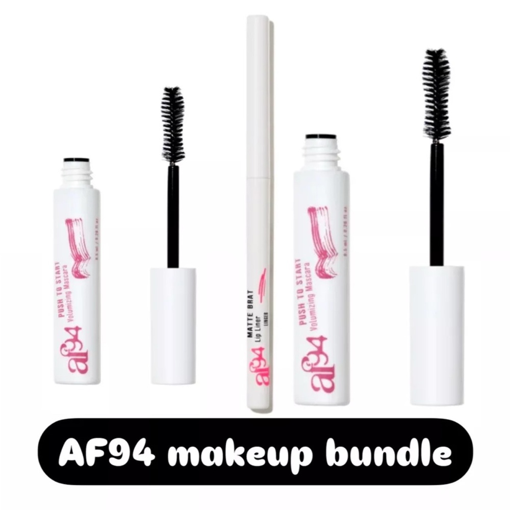 af94 3 Piece Bundle 2x Push To Start Volume Mascara, 1x Long Lasting Lip Liner